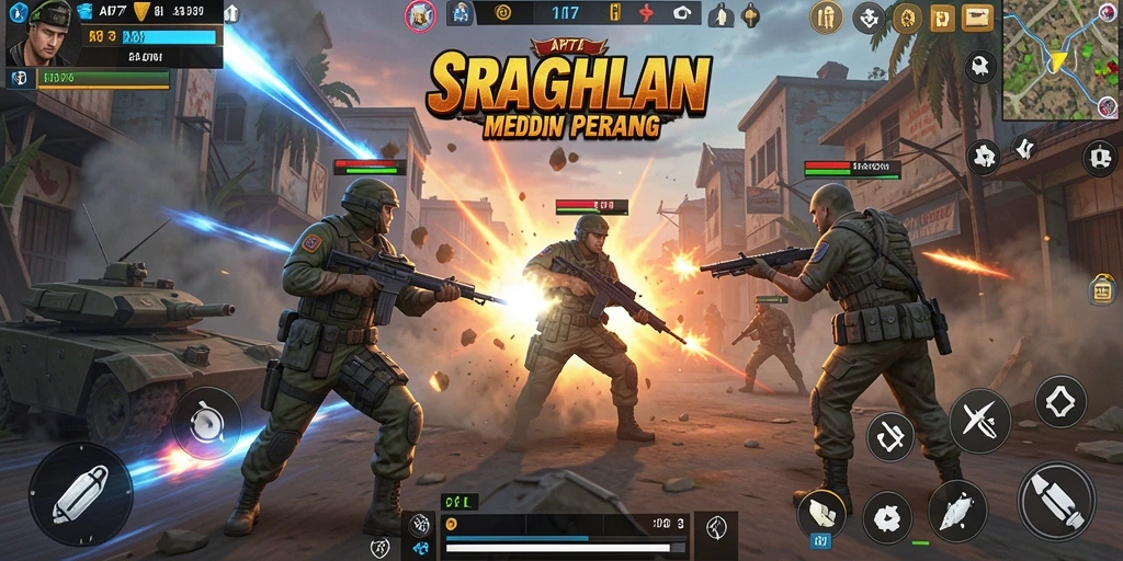 Tampilan gameplay strategis yang menampilkan taktik pertarungan di API77.
