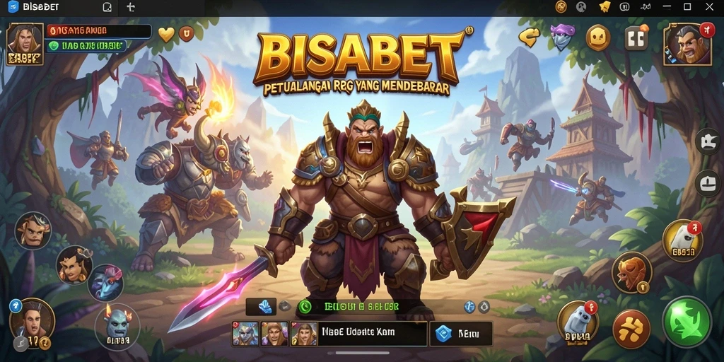 Tampilan gameplay utama BISABET menampilkan pertarungan seru di dunia RPG.