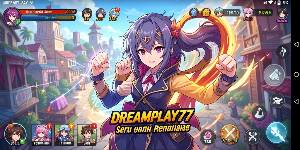 Tampilan gameplay seru di dunia anime yang memukau.